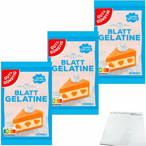 usy Bundle für Gut&Günstig Blattgelatine 3er Pack (3x20g Packung) + usy Block von usy