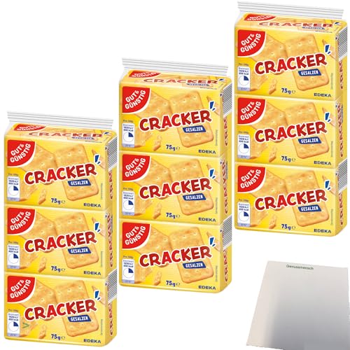 usy Bundle für Gut&Günstig Cracker gesalzen 3er Pack (9x75g Packung) + usy Block von usy