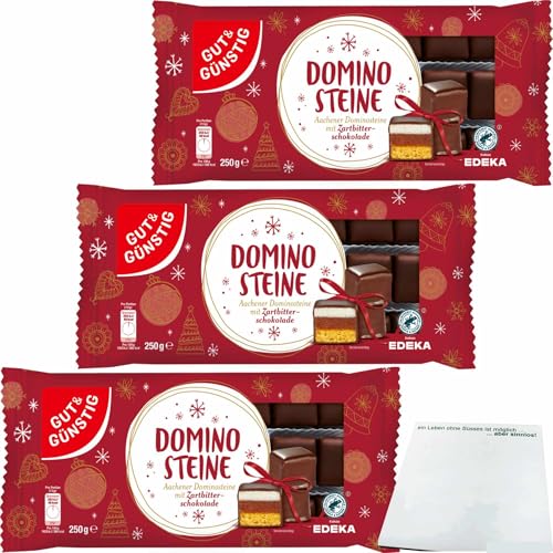 usy Bundle für Gut&Günstig Dominosteine Zartbitter 3er Pack (3x250g Packung) + usy Block von usy