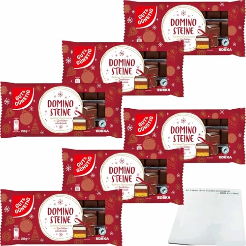 usy Bundle für Gut&Günstig Dominosteine Zartbitter 6er Pack (6x250g Packung) + usy Block von usy