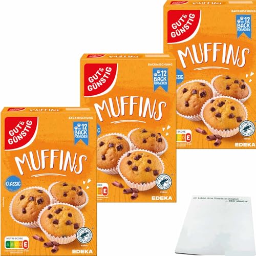 usy Bundle für Gut&Günstig Muffins Classic Backmischung 3er Pack (3x310g Packung) + usy Block von usy