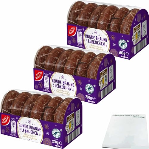 usy Bundle für Gut&Günstig Runde Braune Lebkuchen 3er Pack (3x200g Packung) + usy Block von usy