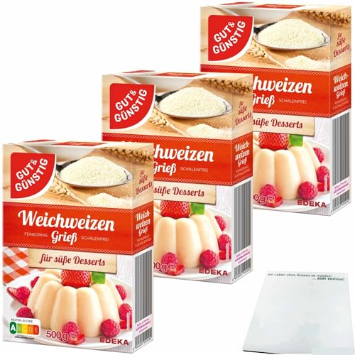 usy Bundle für Gut&Günstig Weichweizengriess 3er Pack (3x500g Packung) + usy Block von usy