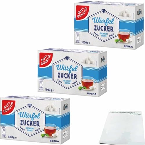 usy Bundle für Gut&Günstig Würfelzucker 3er Pack (3x1Kg Packung) + usy Block von usy