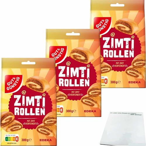 usy Bundle für Gut & Günstig Zimti Rollen mit Zimt verfeinert 3er Pack (3x300g Packung) + usy Block von usy