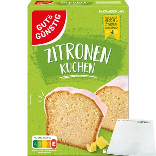 usy Bundle für Gut&Günstig Zitronen Kuchen mit Glasur Backmischung (500g Packung) + usy Block von usy