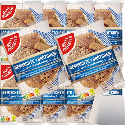 usy Bundle für Gut&Günstig gemischte Brötchen zum Fertigbacken VPE (12x540g Packung) + usy Block von usy