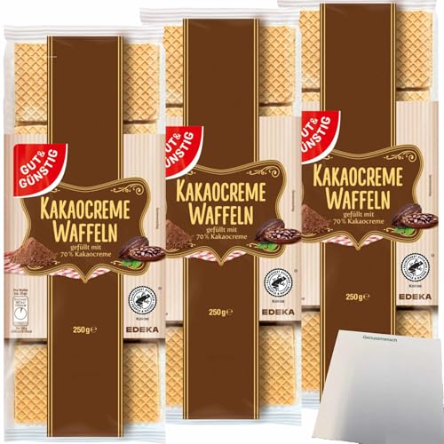 usy Bundle für Gut&Günsting Schoko Waffeln 3er Pack (3x250g Packung) + usy Block von usy