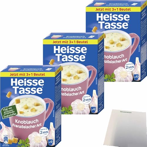 usy Bundle für Heisse Tasse Knoblauch Französischer Art Suppe 3er Pack (3x 4 Beutel a 19,5g) + usy Block von usy