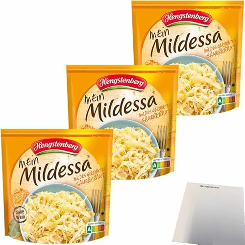 usy Bundle für Hengstenberg Mildessa Mildes Sauerkraut 3er Pack (3x150g Beutel) + usy Block von usy