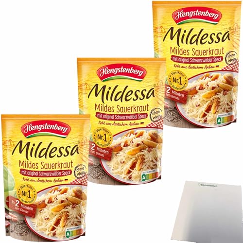 usy Bundle für Hengstenberg Mildessa Sauerkraut mit Speck 3er Pack (3x400g Beutel) + usy Block von usy