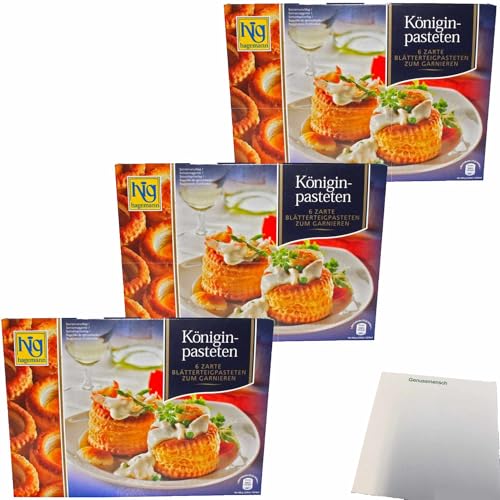 usy Bundle für Hig Hagemann Königin Pasteten 18er Bouchees 3er Pack (3x150g Packung) + usy Block von usy