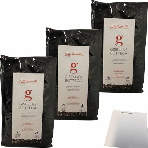 usy Bundle für Kaffeebohnen Gisellas Bottega Caffe Barista, für starken Espresso 3er Pack (3x1kg Packung) + usy Block von usy