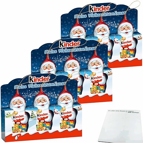 usy Bundle für Kinder kleine Weihnachstmänner 3 Figuren in Aufsteller 3er Pack (3x45g) + usy Block von usy