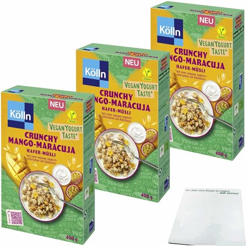 usy Bundle für Kölln Müsli Crunchy Mango-Maracuja Hafer 3er Pack (3x400g Packung) + usy Block von usy