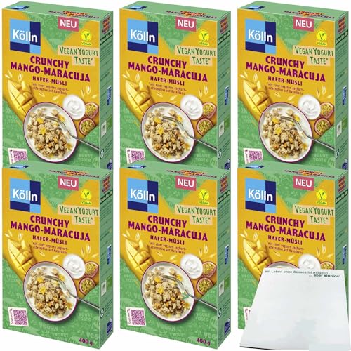 usy Bundle für Kölln Müsli Crunchy Mango-Maracuja Hafer 6er Pack (6x400g Packung) + usy Block von usy