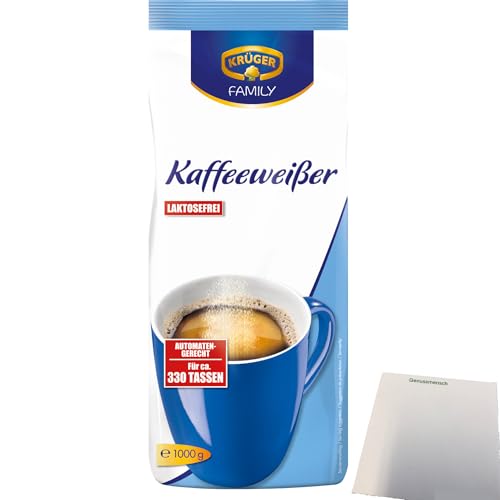 usy Bundle für Krüger Kaffeeweißer laktosefrei Coffee Creamer (1 kg Beutel) + usy Block von usy