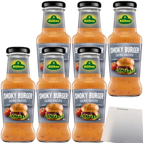 usy Bundle für Kühne Würzsauce Smoky Burger cremig rauchiger Geschmack 6er Pack (6x250ml Flasche) + usy Block von usy