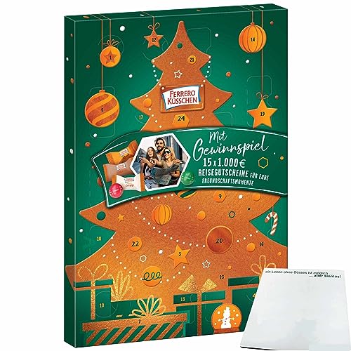 usy Bundle für Küsschen Adventskalender mit Klassik, Doublechoc, White Crispy & Kugeln (200g Packung) + usy Block von usy