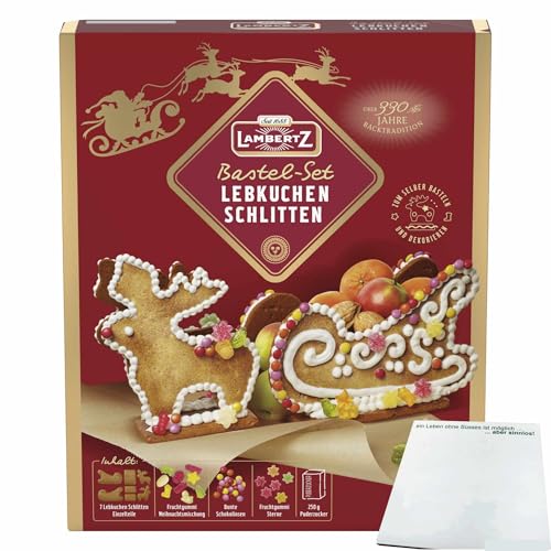 usy Bundle für Lambertz Lebkuchen-Schlitten Bastel-Set (828g Packung) + usy Block von usy