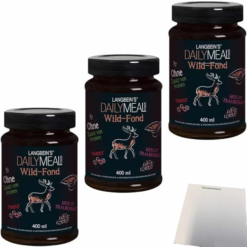 usy Bundle für Langbeins DailyMeal Wild Fond 3er Pack (3x400ml Glas) + usy Block von usy