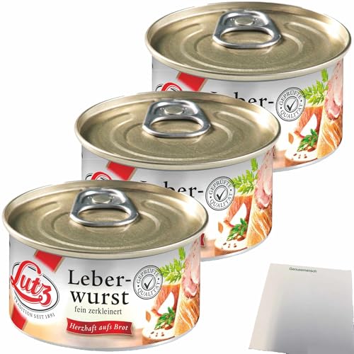 usy Bundle für Lutz Delikatess Leberwurst 3er Pack (3x125g Dose) + usy Block von usy