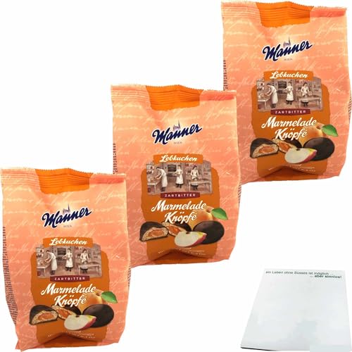 usy Bundle für Manner Lebkuchen Marmelade Knöpfe 3er Pack (3x180g Packung) + usy Block von usy