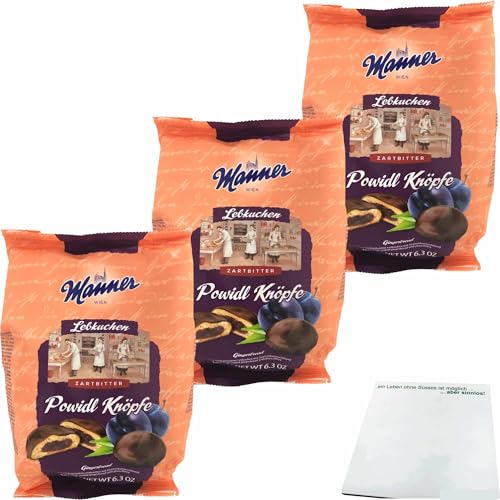 usy Bundle für Manner Lebkuchen Powidl Knöpfe 3er Pack (3x180g Packung) + usy Block von usy