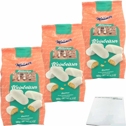 usy Bundle für Manner Lebkuchen Weinbeisser 3er Pack (3x180g Packung) + usy Block von usy