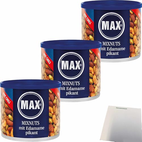 usy Bundle für Max MixNuts mit Edamame pikant Hot Chili 3er Pack (3x250g Dose) + usy Block von usy