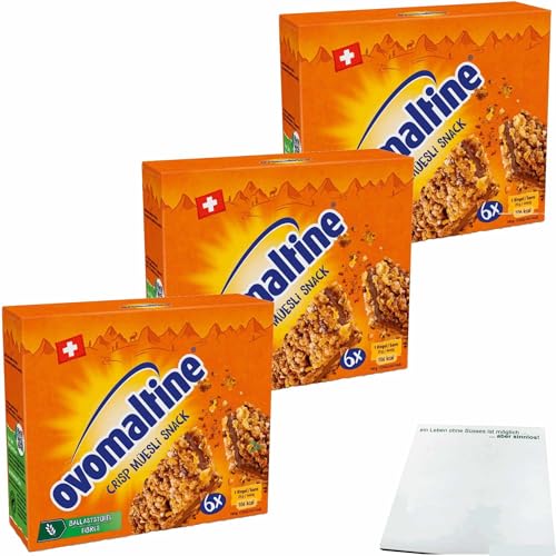 usy Bundle für Ovomaltine Crisp Müsli Snack 3er Pack (18x25g Packung) + usy Block von usy