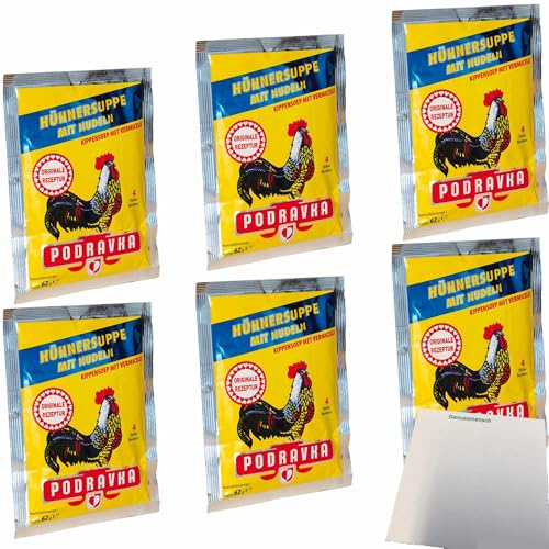 usy Bundle für Podravka Hühnersuppe mit Nudel 6er Pack (6x62g Beutel) + usy Block von usy