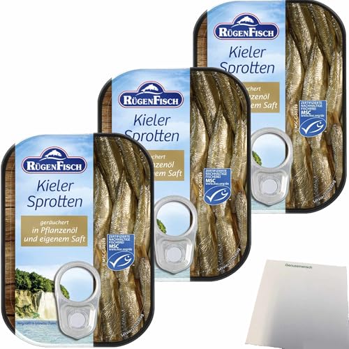 usy Bundle für Rügenfisch Kieler Sprotten 3er Pack (3x106g Dose) + usy Block von usy