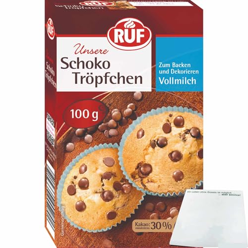 usy Bundle für Ruf Schoko Tröpfchen zum Backen und Dekorieren (100g Packung) + usy Block von usy