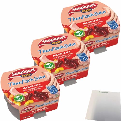 usy Bundle für Saupiquet Thunfisch Salat Mexicana 3er Pack (3x160g Dose) + usy Block von usy