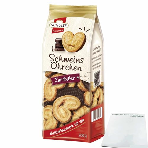 usy Bundle für Schulte Schweinsöhrchen Zartbitter (200g Packung) + usy Block von usy