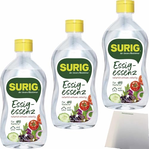 usy Bundle für Surig Essig Essenz Hell mit 25% Säure 3er Pack (3x400g Flasche) + usy Block von usy