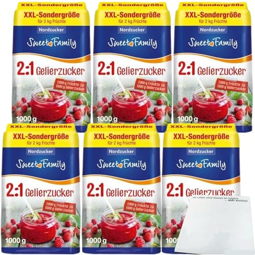 usy Bundle für Sweet Family Gelierzucker 2zu1 XXL Sondergröße 6er Pack (6x1kg Packung) + usy Block von usy