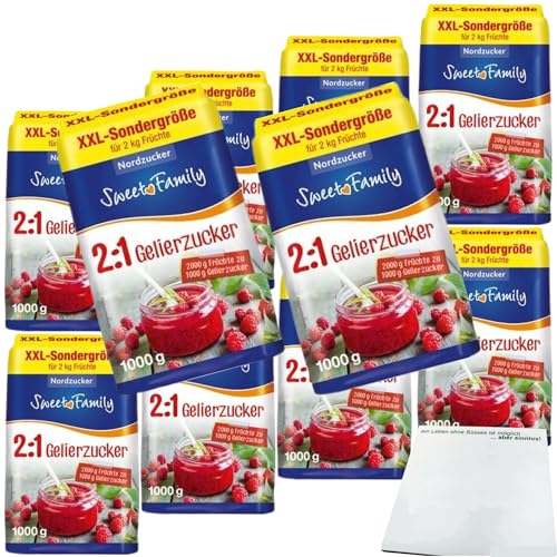 usy Bundle für Sweet Family Gelierzucker 2zu1 XXL Sondergröße VPE (10x1kg Packung) + usy Block von usy