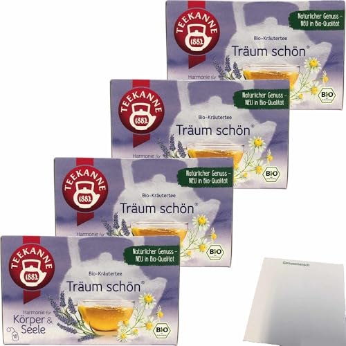 usy Bundle für Teekanne Träum schön Harmonie für Körper und Seele 4er Pack (4x34g Packung) + usy Block von usy