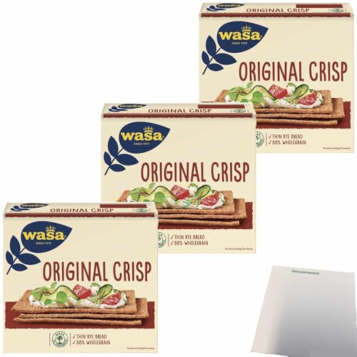 usy Bundle für Wasa Knäckebrot Crisp Original 3er Pack (3x200g Packung) + usy Block von usy