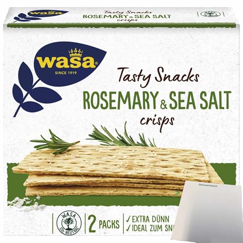 usy Bundle für Wasa Knäckebrot Delicate Crisp Rosemary & Sea Salt (190g Packung) + usy Block von usy