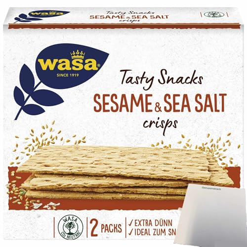 usy Bundle für Wasa Knäckebrot Delicate Crisp Sesam & Meersalz (190g Packung) + usy Block von usy