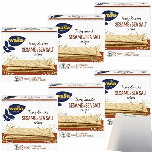 usy Bundle für Wasa Knäckebrot Delicate Crisp Sesam & Meersalz 6er Pack (6x190g Packung) + usy Block von usy