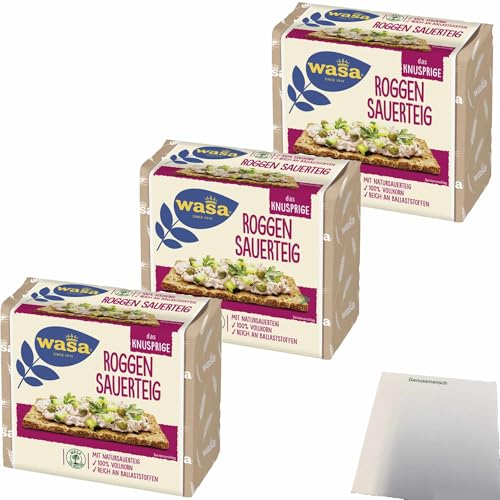 usy Bundle für Wasa Knäckebrot Roggen traditionell 3er Pack (3x235g Packung) + usy Block von usy