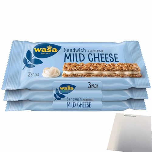 usy Bundle für Wasa Knäckebrot Sandwich Käse Multipack (90g Packung) + usy Block von usy