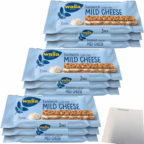 usy Bundle für Wasa Knäckebrot Sandwich Käse Multipack 3er Pack (3x90g Packung) + usy Block von usy