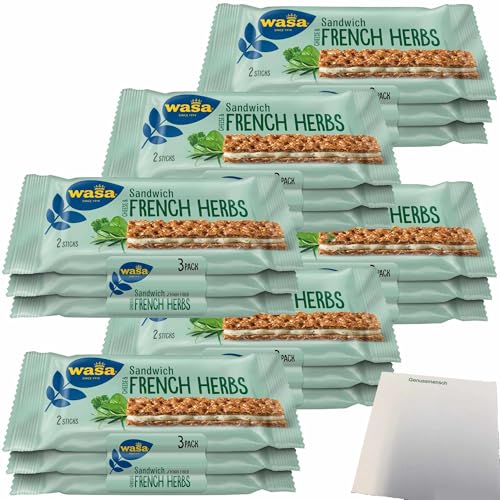 usy Bundle für Wasa Knäckebrot Sandwich Käse & Feine Kräuter Multipack 6er Pack (6x90g Packung) + usy Block von usy