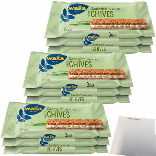 usy Bundle für Wasa Knäckebrot Sandwich Käse & Schnittlauch Multipack 3er Pack (3x111g Packung) + usy Block von usy