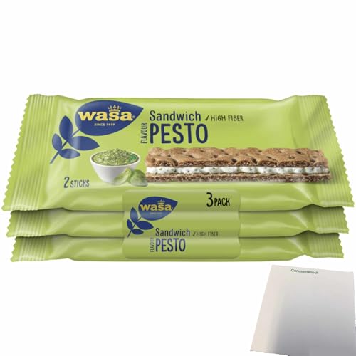 usy Bundle für Wasa Knäckebrot Sandwich Pesto (111g Packung) + usy Block von usy